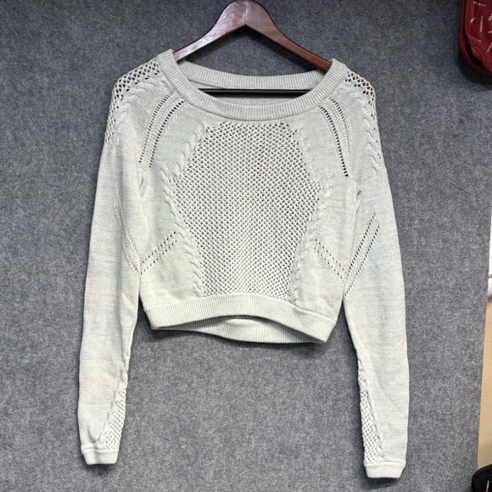 lululemon Be Present Oversized Cropped Knit  Light Marled Blue Pink sweater